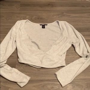 Gray cross body shirt